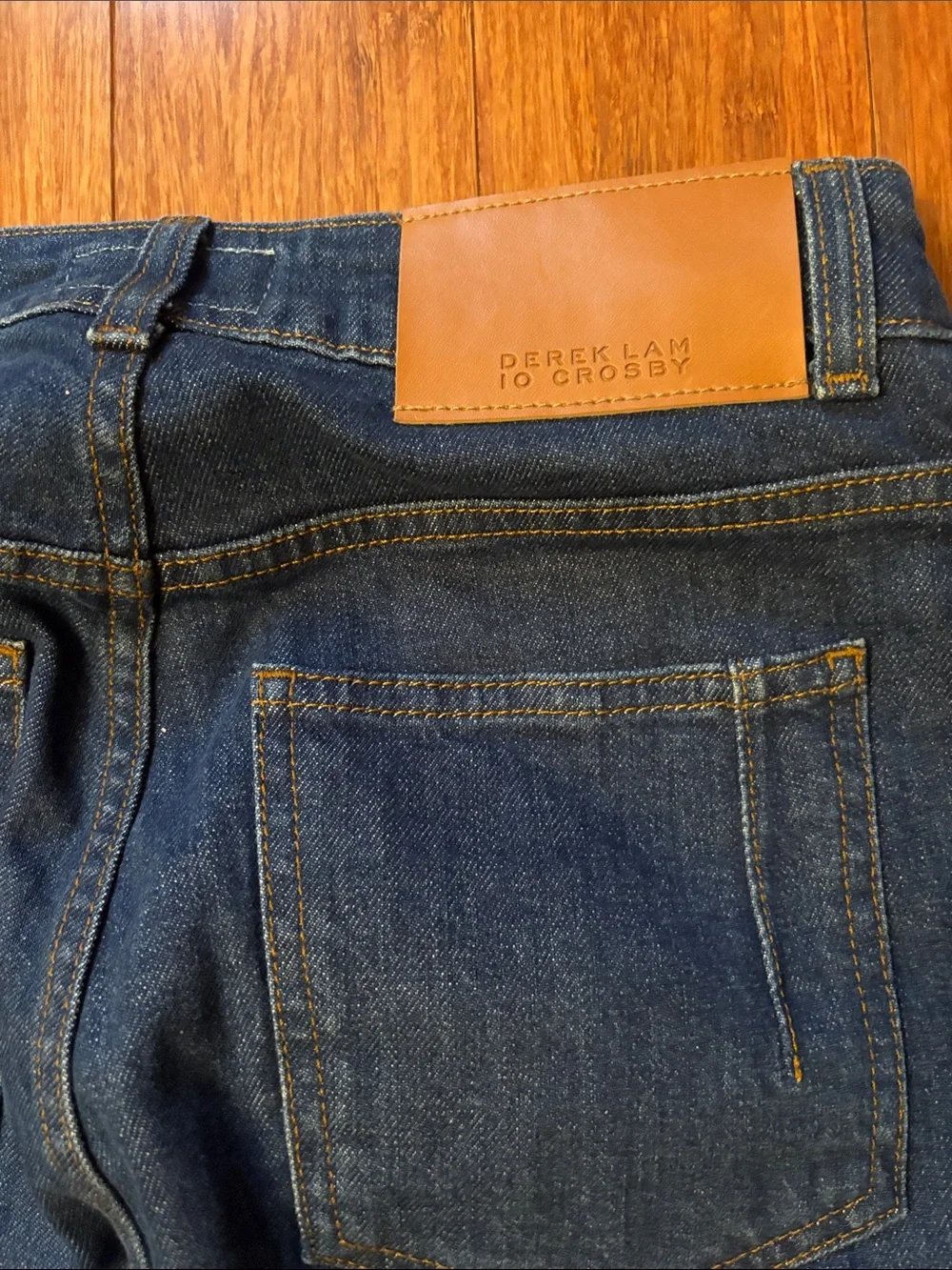 Derek Lam 10 Crosby Blue Denim Jeans - size 27 - flare cargo - raw hem